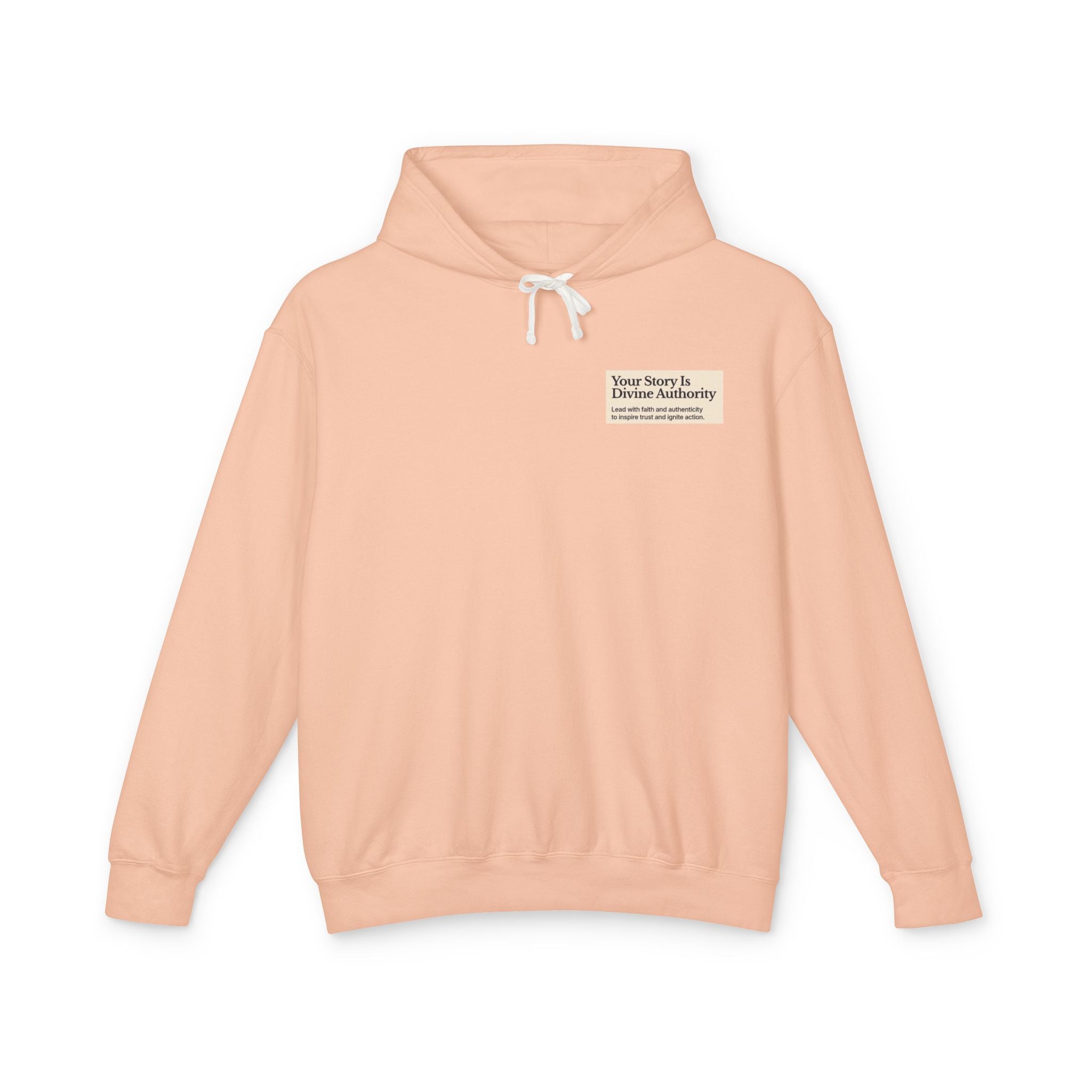 Hoodie — "Your Story is Divine Authority" Minimal Inspirational Pullover