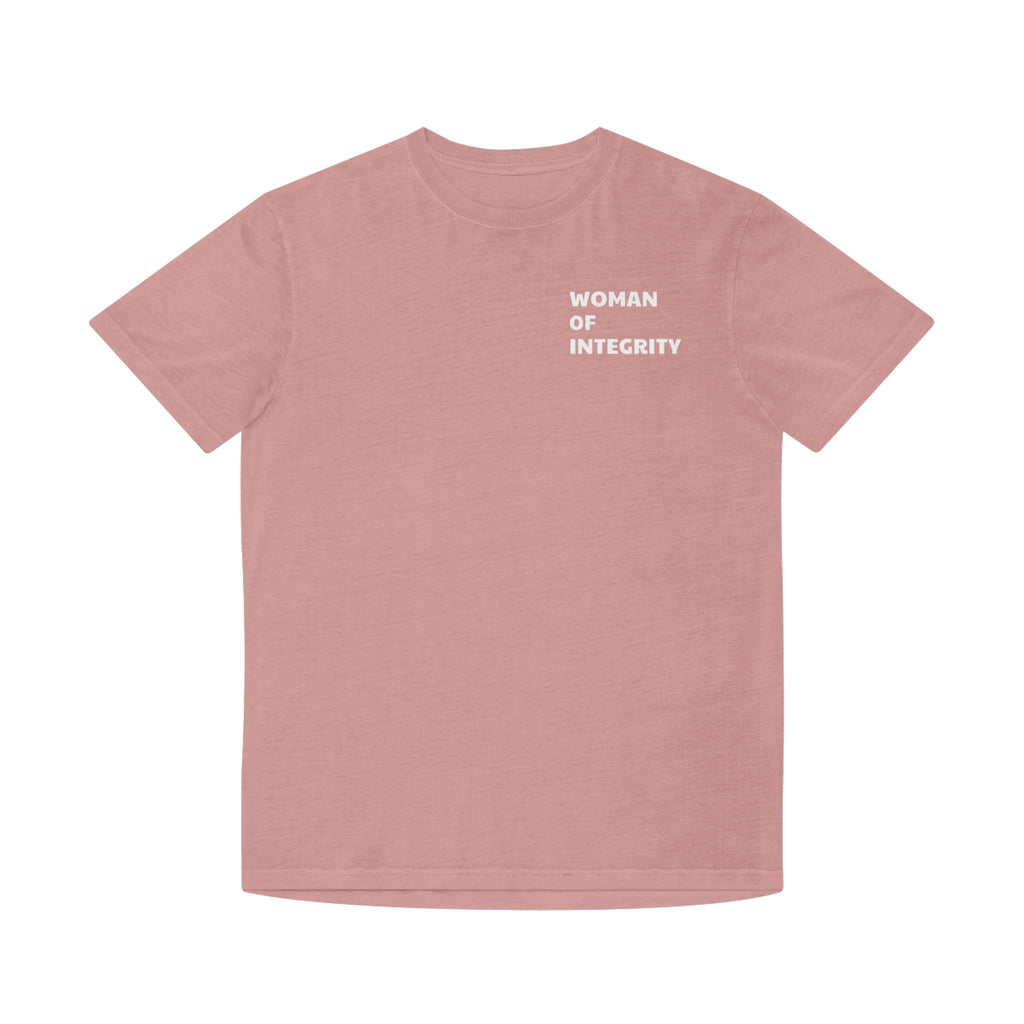 Woman of Integrity T-Shirt — Feminine Faded Tee for Inspirational Everyday Wear