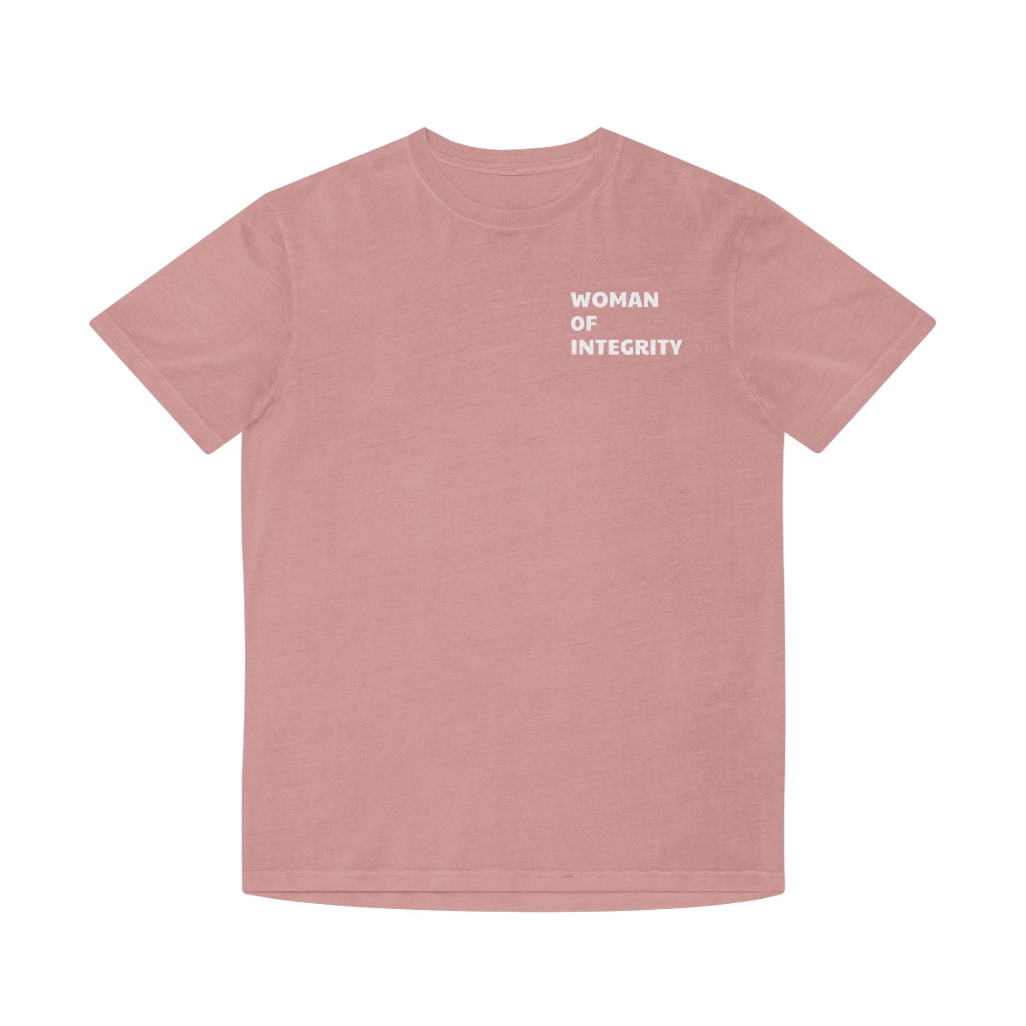 Woman of Integrity T-Shirt — Feminine Faded Tee for Inspirational Everyday Wear