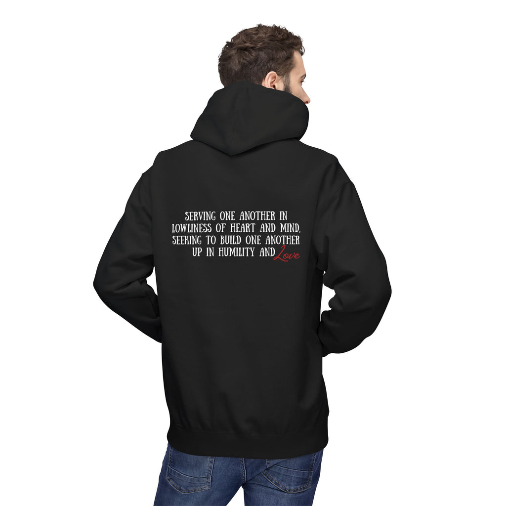 Religious Scripture Hoodie — "Serving One Another" Christian Pullover