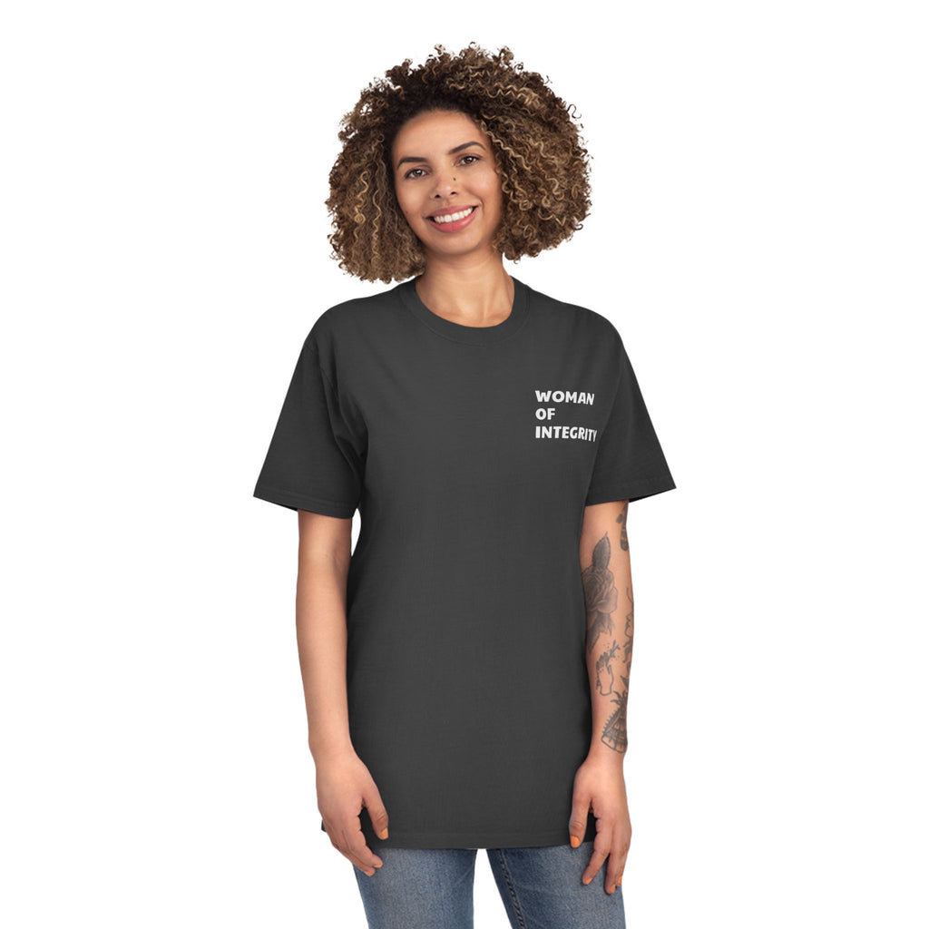 Woman of Integrity T-Shirt — Feminine Faded Tee for Inspirational Everyday Wear