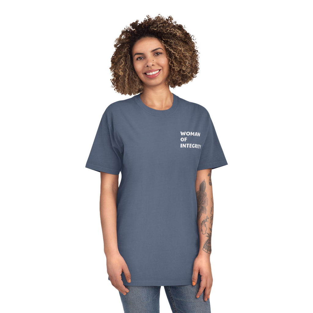 Woman of Integrity T-Shirt — Feminine Faded Tee for Inspirational Everyday Wear