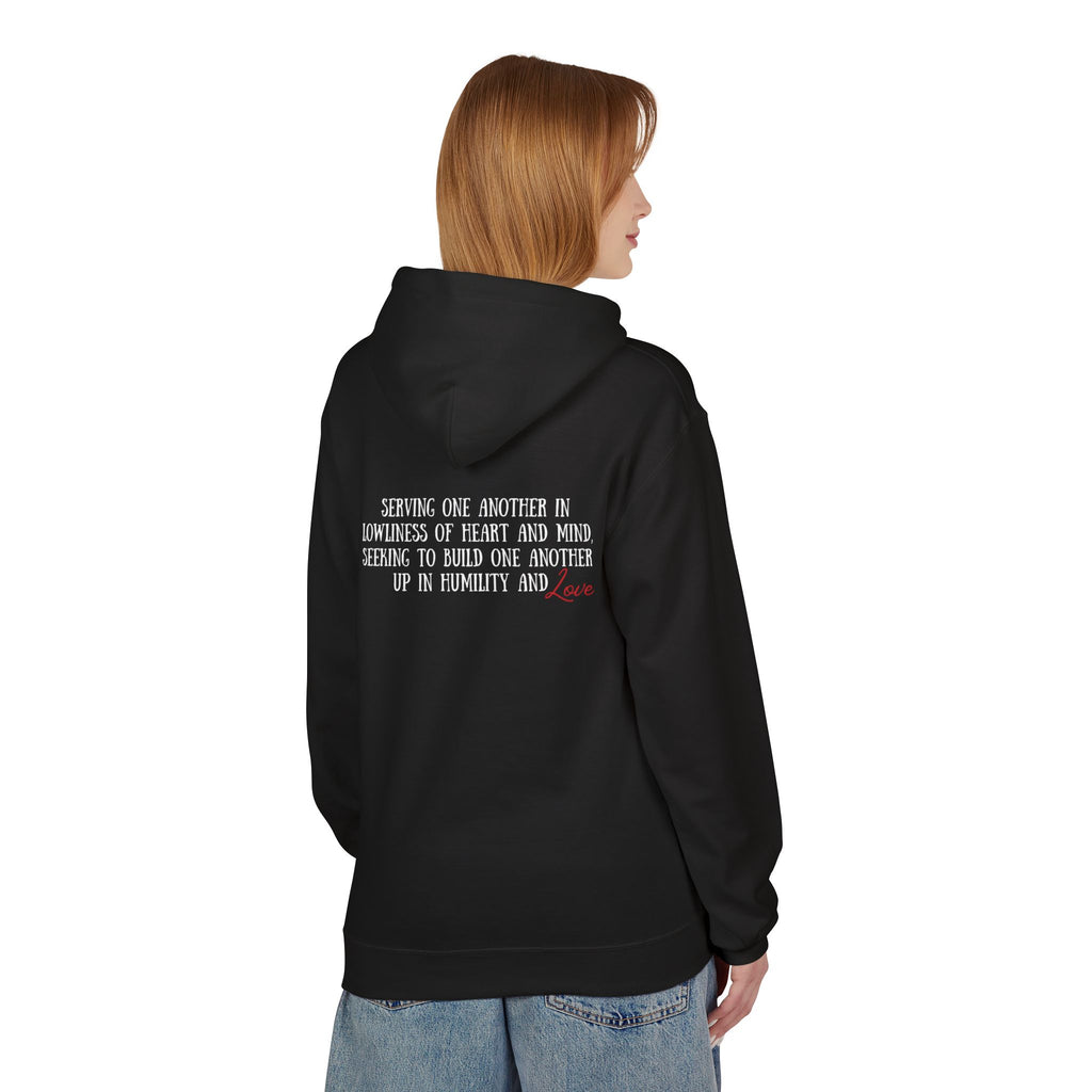 Religious Scripture Hoodie — "Serving One Another" Christian Pullover