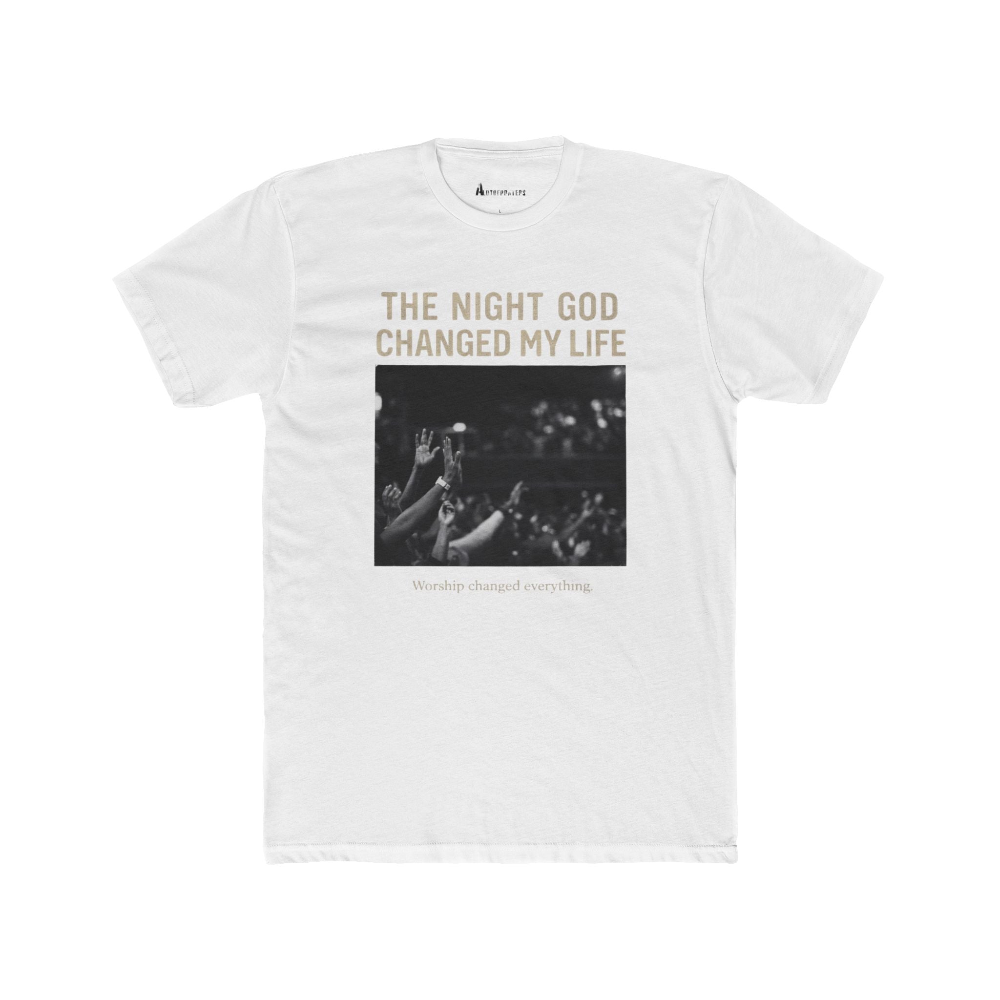 Crew Tee — “The Night God Changed My Life” Faith Graphic T-Shirt