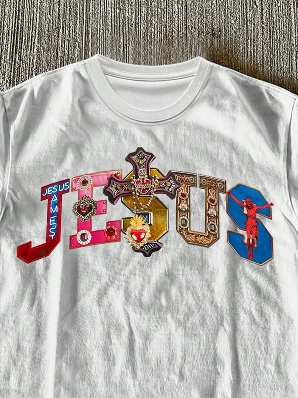Men's Religious Faith Multicolor Cross & Jesus Text Graphic Printed T-Shirt Men's 100% Cotton  Casual Short Sleeve T-shirt
