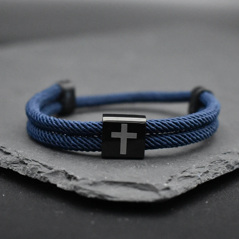 Black Stainless Steels Cross Bracelet