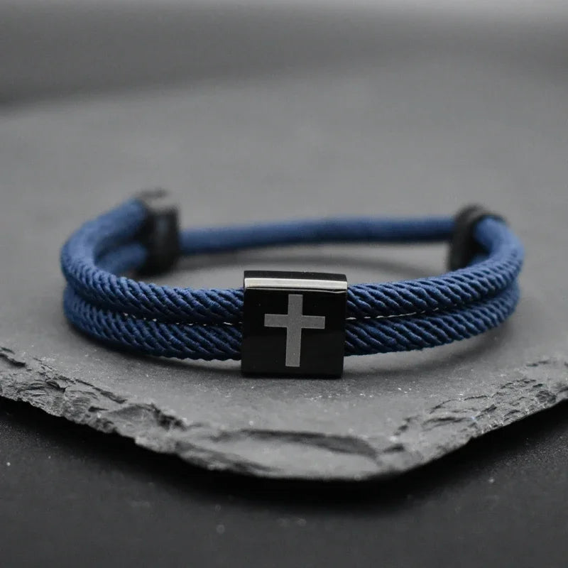 Black Stainless Steels Cross Bracelet