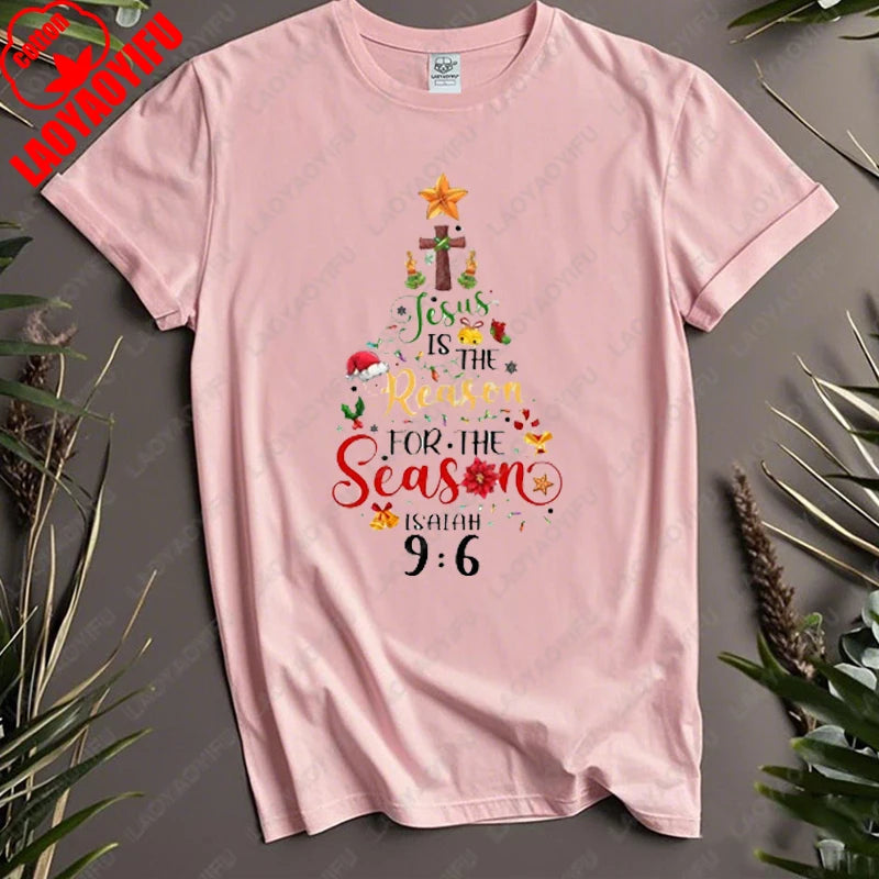 Jesus Is The Reason for The Season Clothing Christian Christmas Faith Men Women Harajuku Funny Tees Cotton Street Fashion Tshirt