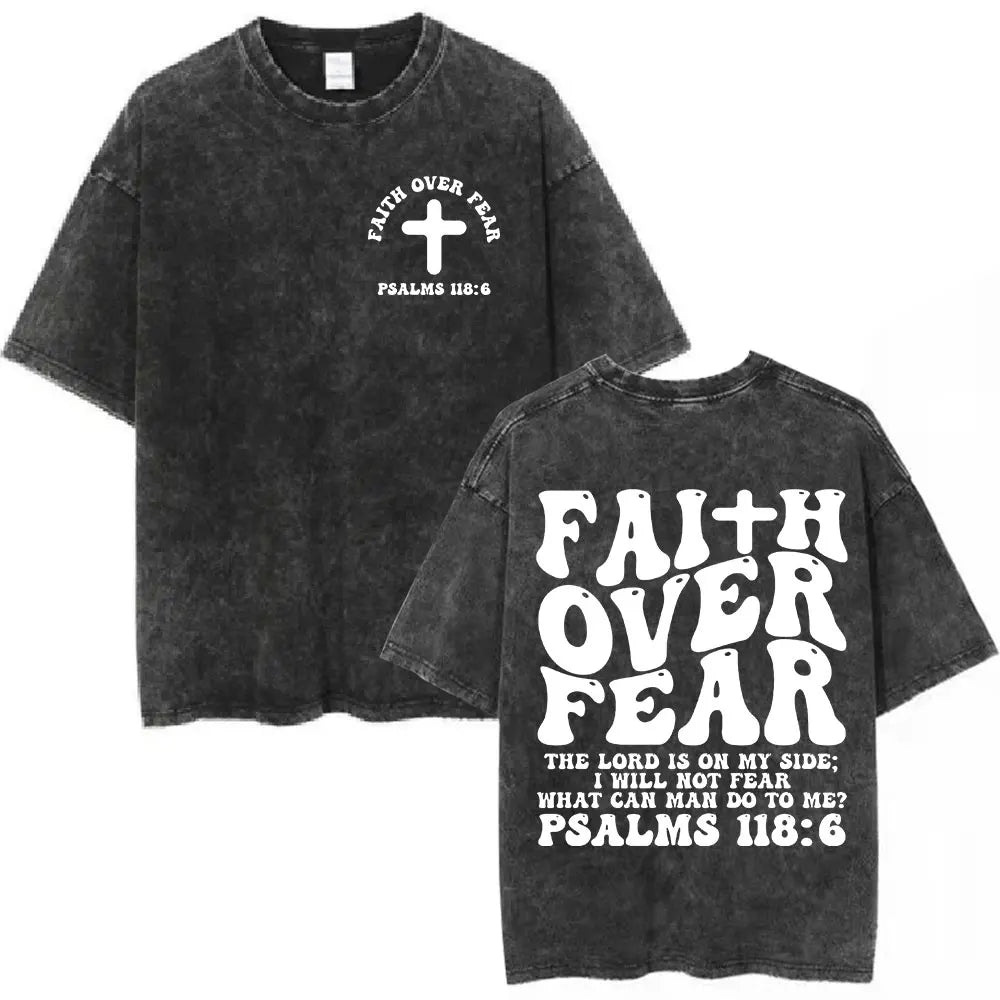 Christian Bible Text Retro Washed T-shirt