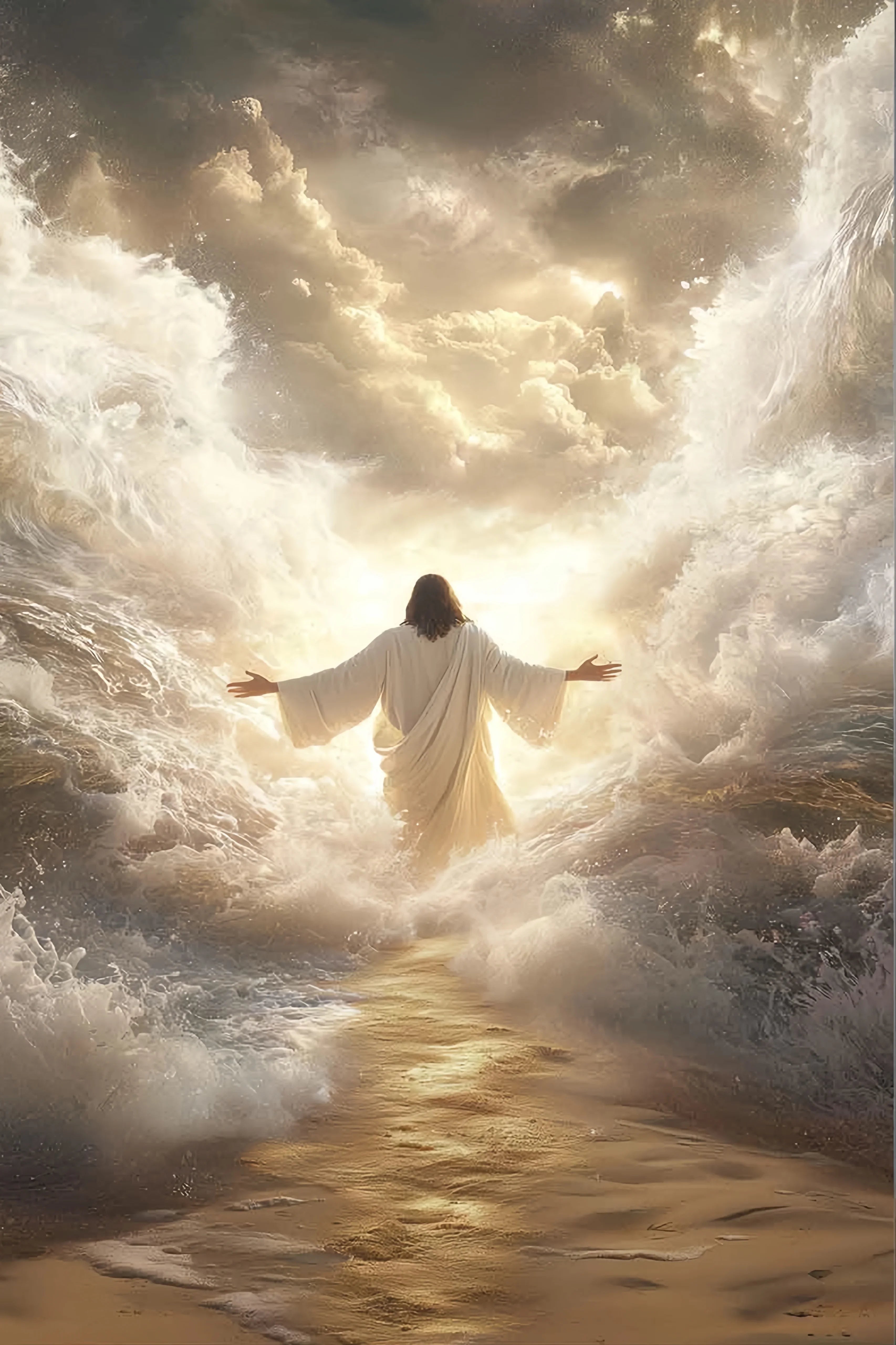 Holy Religious Belief God Jesus and Holy Spirit Posters Print Sacred Heart Jesus Shepherd Canvas Painting Living Room Home De