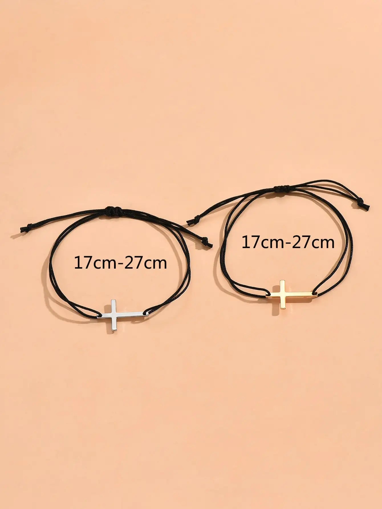 Minimalist Cross Couple Bracelet Set