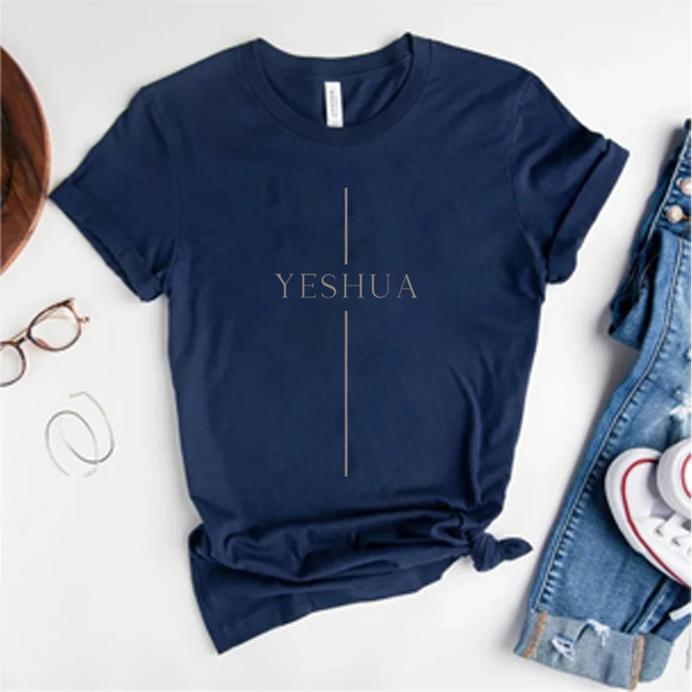 Vintage Yeshua T Shirt Christian Shirts Cool Christian Tshirt Jesus Shirt Faith T-Shirt Unisex Short Sleeves Casual Tops