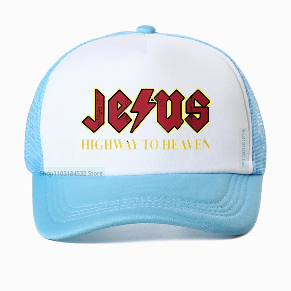 Vintage "Jesus Rocks Highway To Heaven" Mesh Snapback Cap