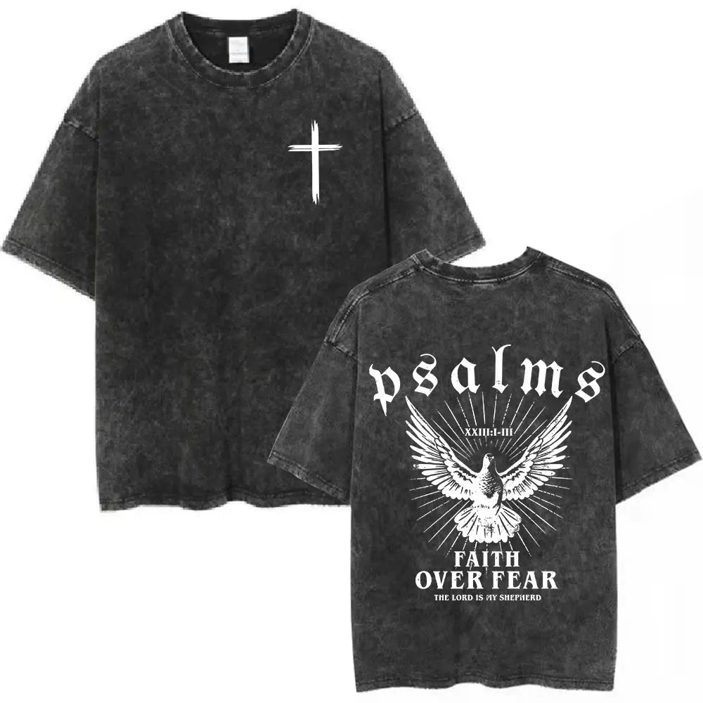 Christian Bible Text Retro Washed T-shirt