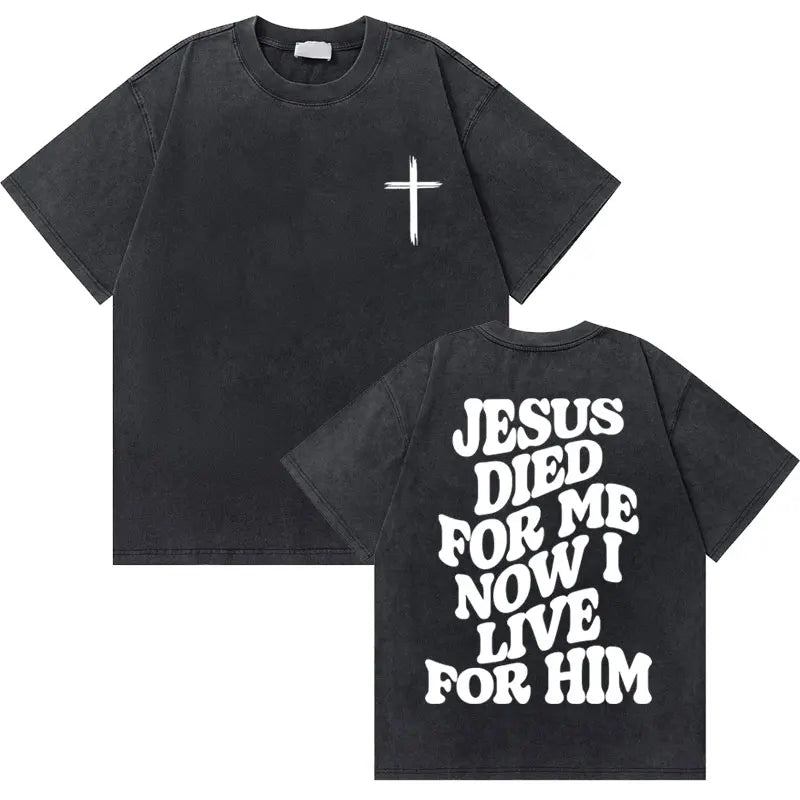 Casual Washed Retro Christian Jesus T-shirt