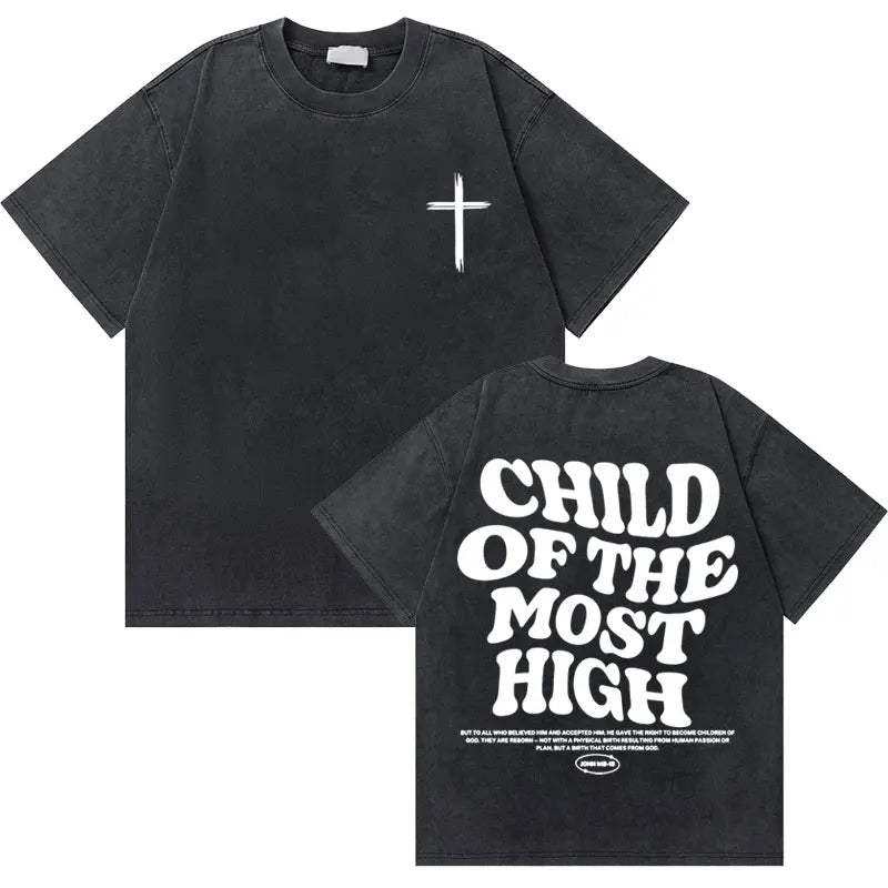 Casual Washed Retro Christian Jesus T-shirt