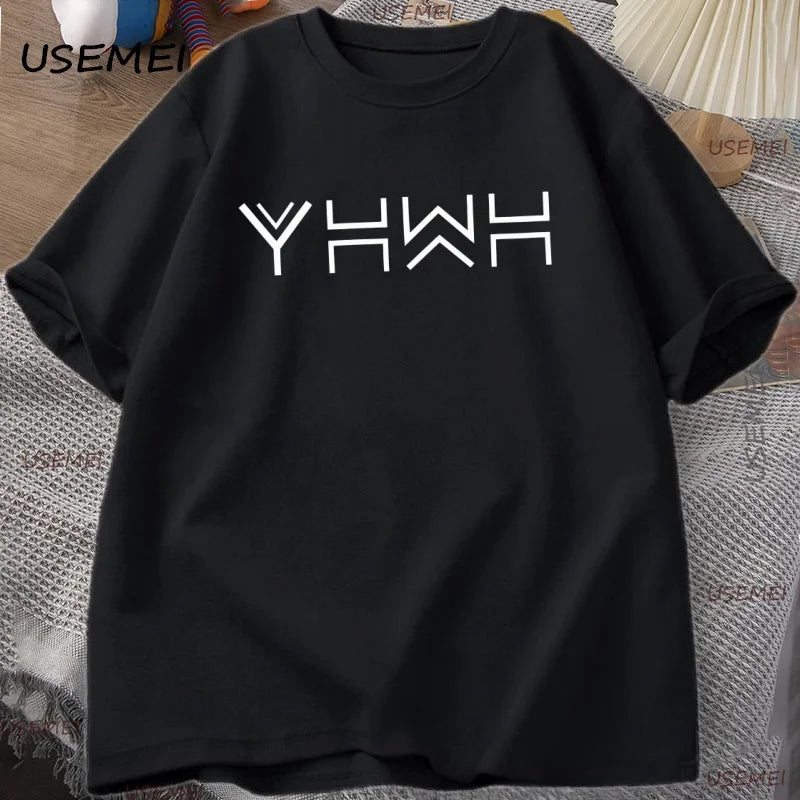 Yahweh T Shirt Mens Christian Jesus Religious T-shirt Casual Cotton Short Sleeve Men's Clothes Oversized Man Clothing Tops