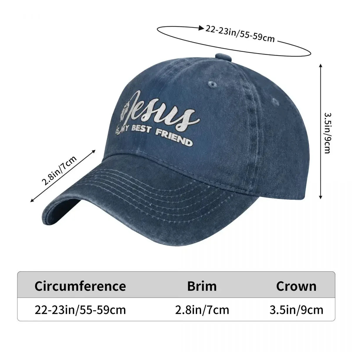 2022 Classic Denim "Jesus Is My Best Friend" Baseball Cap