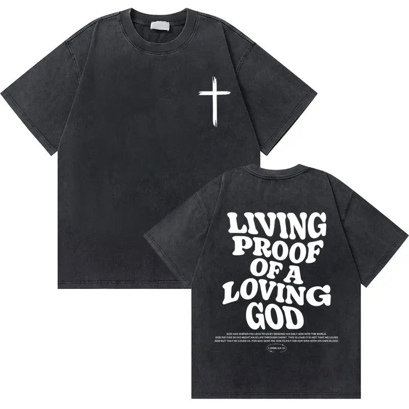 Casual Washed Retro Christian Jesus T-shirt