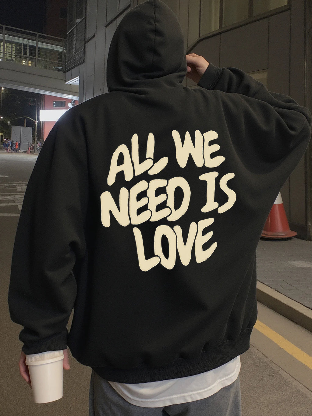 Hoodie for Men Streetwear All We Need is Love Design