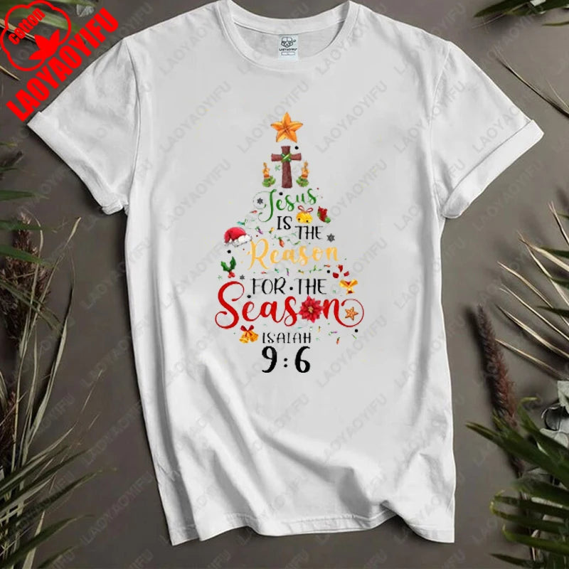 Jesus Is The Reason for The Season Clothing Christian Christmas Faith Men Women Harajuku Funny Tees Cotton Street Fashion Tshirt