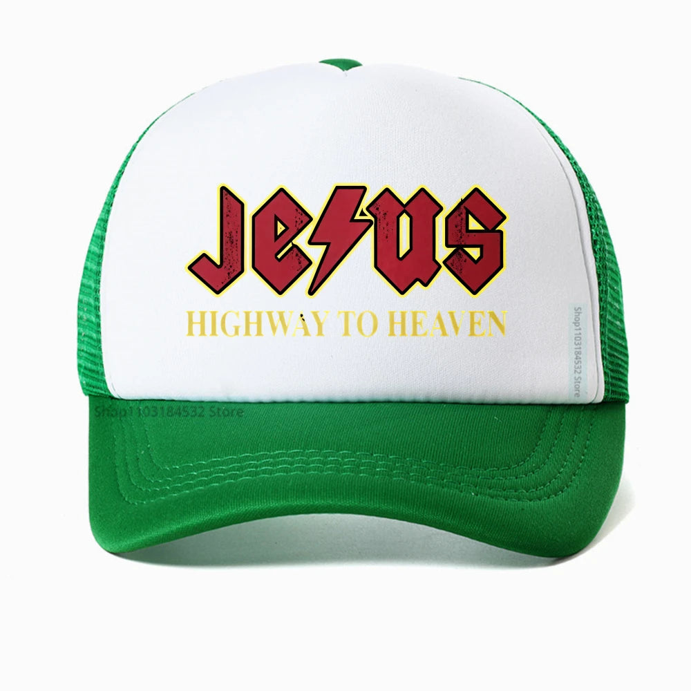 Vintage "Jesus Rocks Highway To Heaven" Mesh Snapback Cap