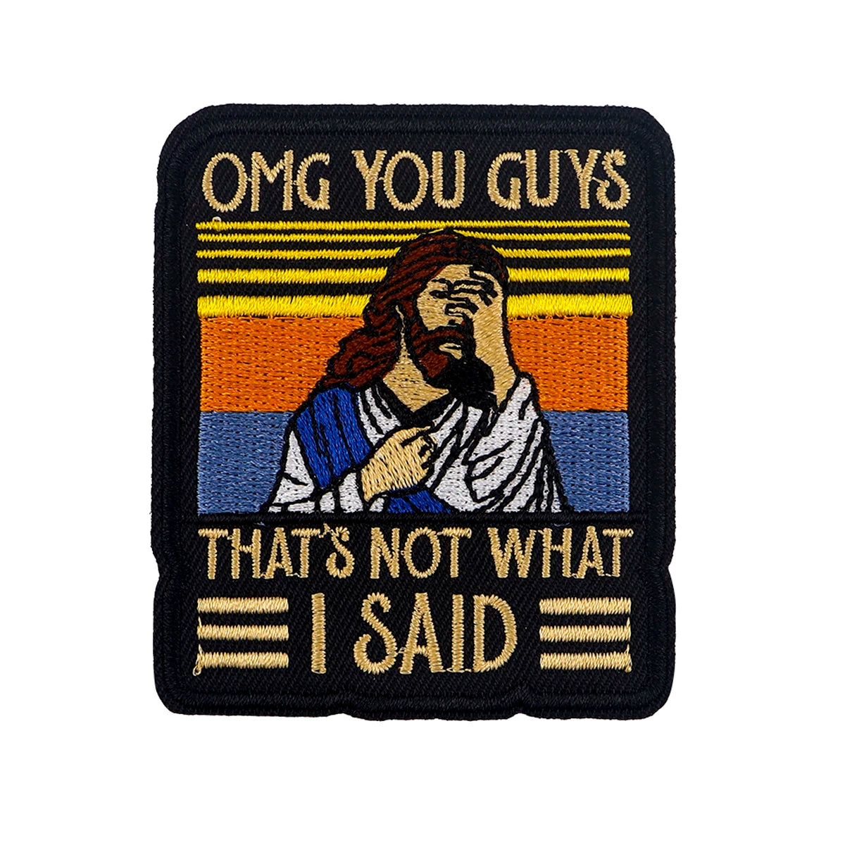 Jesus Funny Sayings Embroidered Patches on Clothes DIY Letters Applique Clothing Thermoadhesive Patches For Clothing Stickers