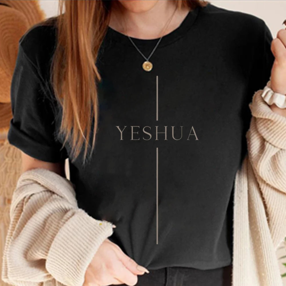 Vintage Yeshua T Shirt Christian Shirts Cool Christian Tshirt Jesus Shirt Faith T-Shirt Unisex Short Sleeves Casual Tops