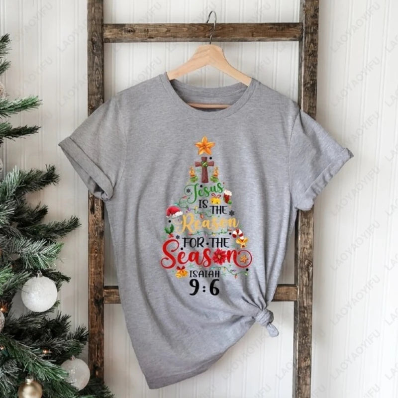 Jesus Is The Reason for The Season Clothing Christian Christmas Faith Men Women Harajuku Funny Tees Cotton Street Fashion Tshirt