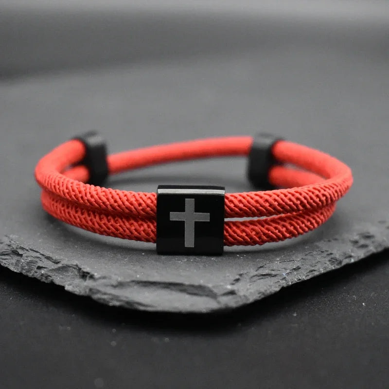 Black Stainless Steels Cross Bracelet