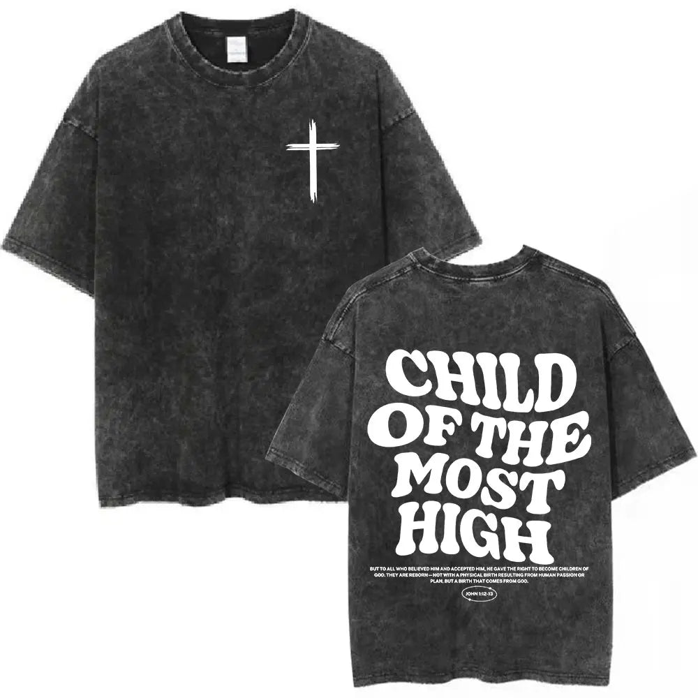Christian Bible Text Retro Washed T-shirt