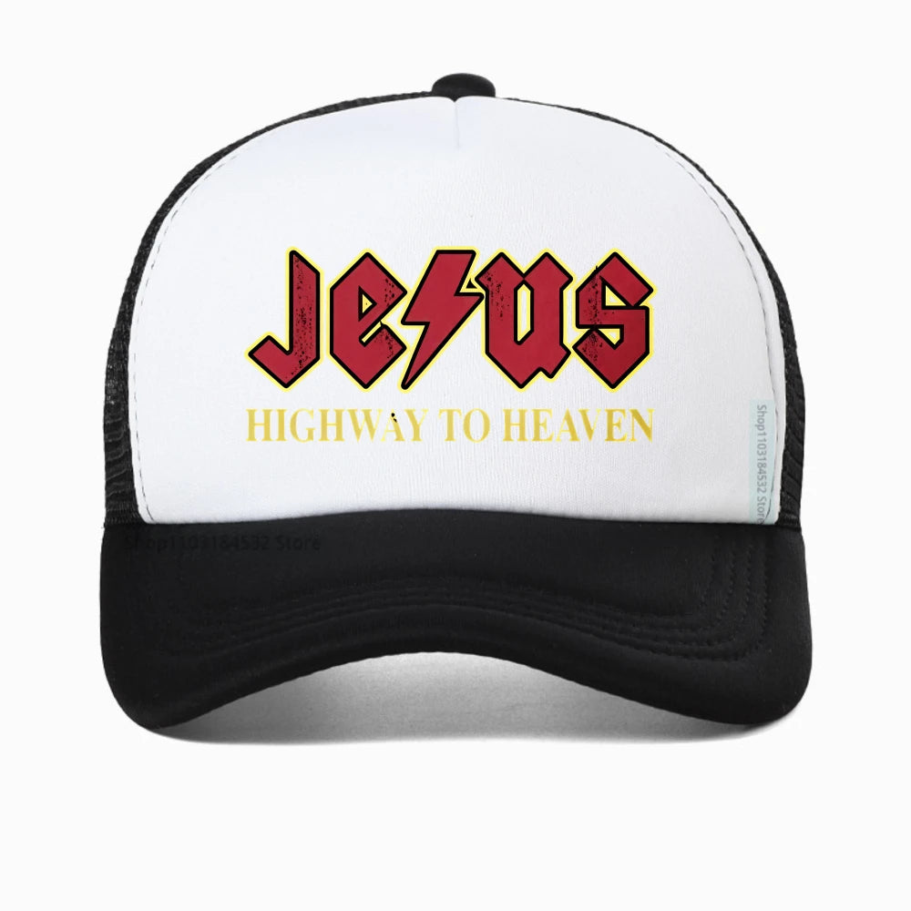Vintage "Jesus Rocks Highway To Heaven" Mesh Snapback Cap