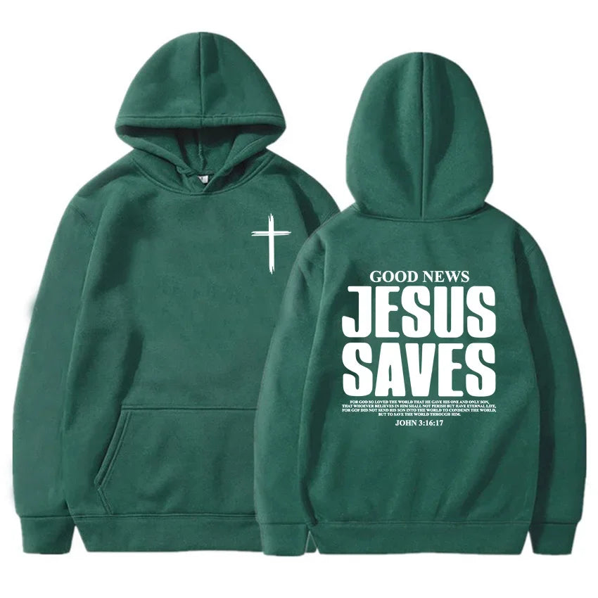Jesus Saves John 3:16-17 Hoodies