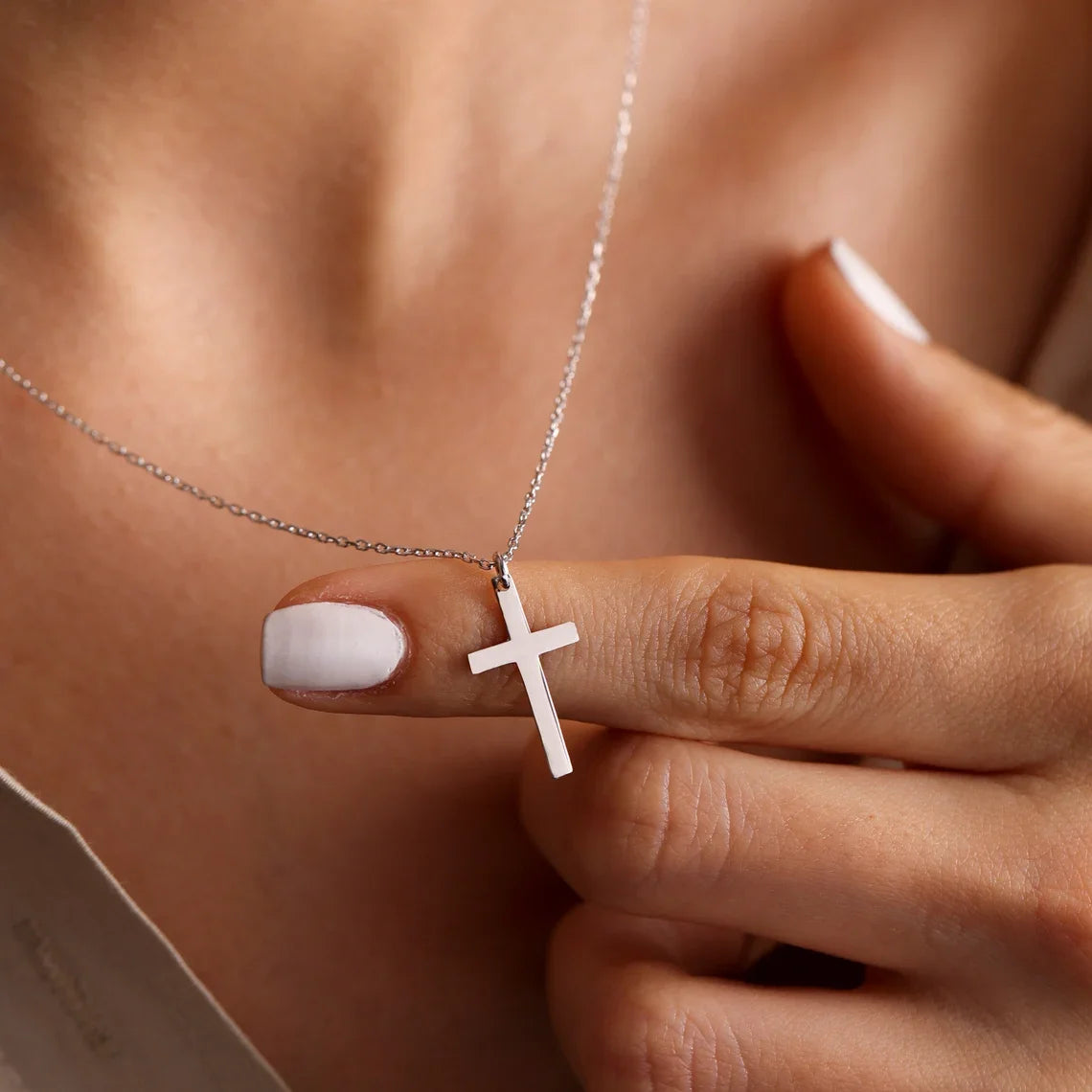 Fashion Stainless Steel Cross Gold Silver Necklace