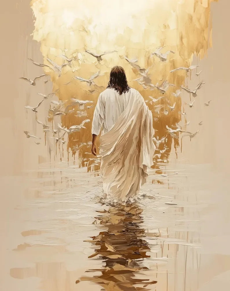 Holy Religious Belief God Jesus and Holy Spirit Posters Print Sacred Heart Jesus Shepherd Canvas Painting Living Room Home De