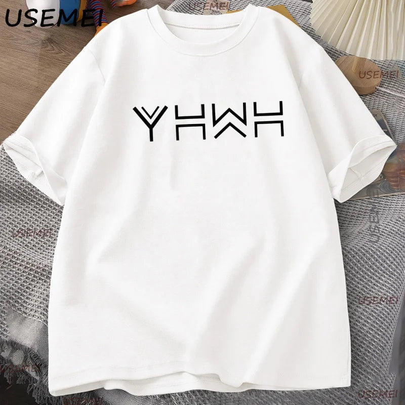 Yahweh T Shirt Mens Christian Jesus Religious T-shirt Casual Cotton Short Sleeve Men's Clothes Oversized Man Clothing Tops