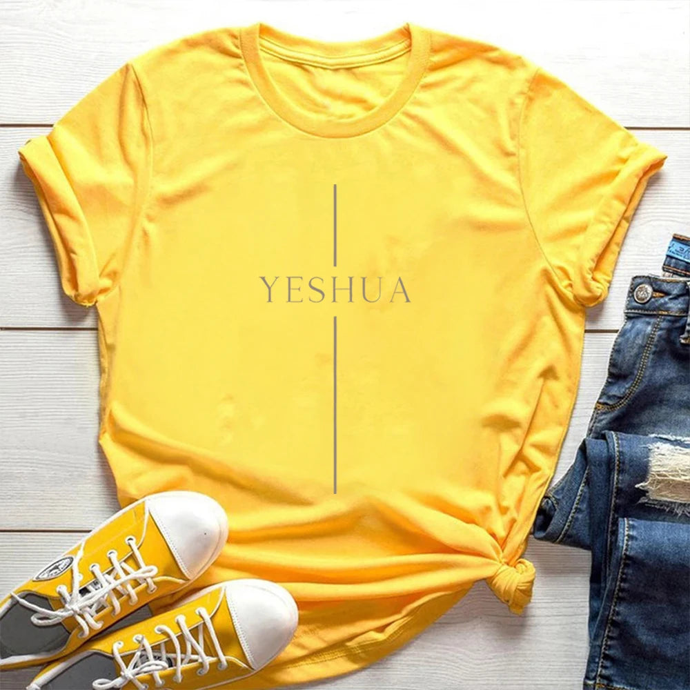 Vintage Yeshua T Shirt Christian Shirts Cool Christian Tshirt Jesus Shirt Faith T-Shirt Unisex Short Sleeves Casual Tops