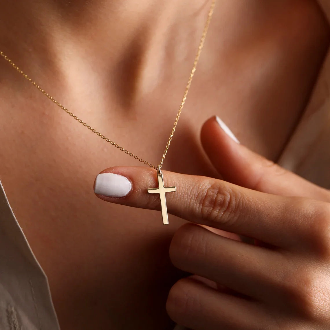 Fashion Stainless Steel Cross Gold Silver Necklace
