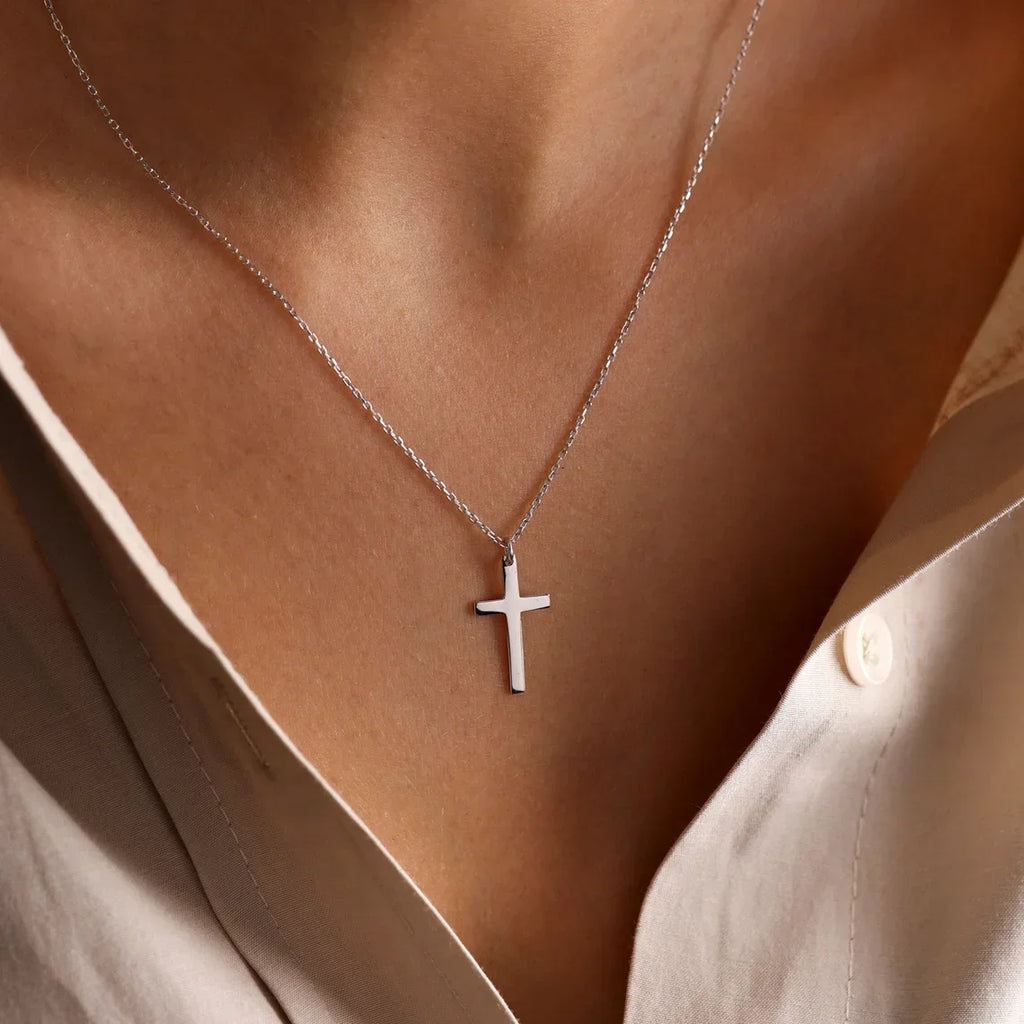 Fashion Stainless Steel Cross Gold Silver Necklace