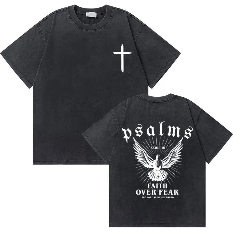 Casual Washed Retro Christian Jesus T-shirt