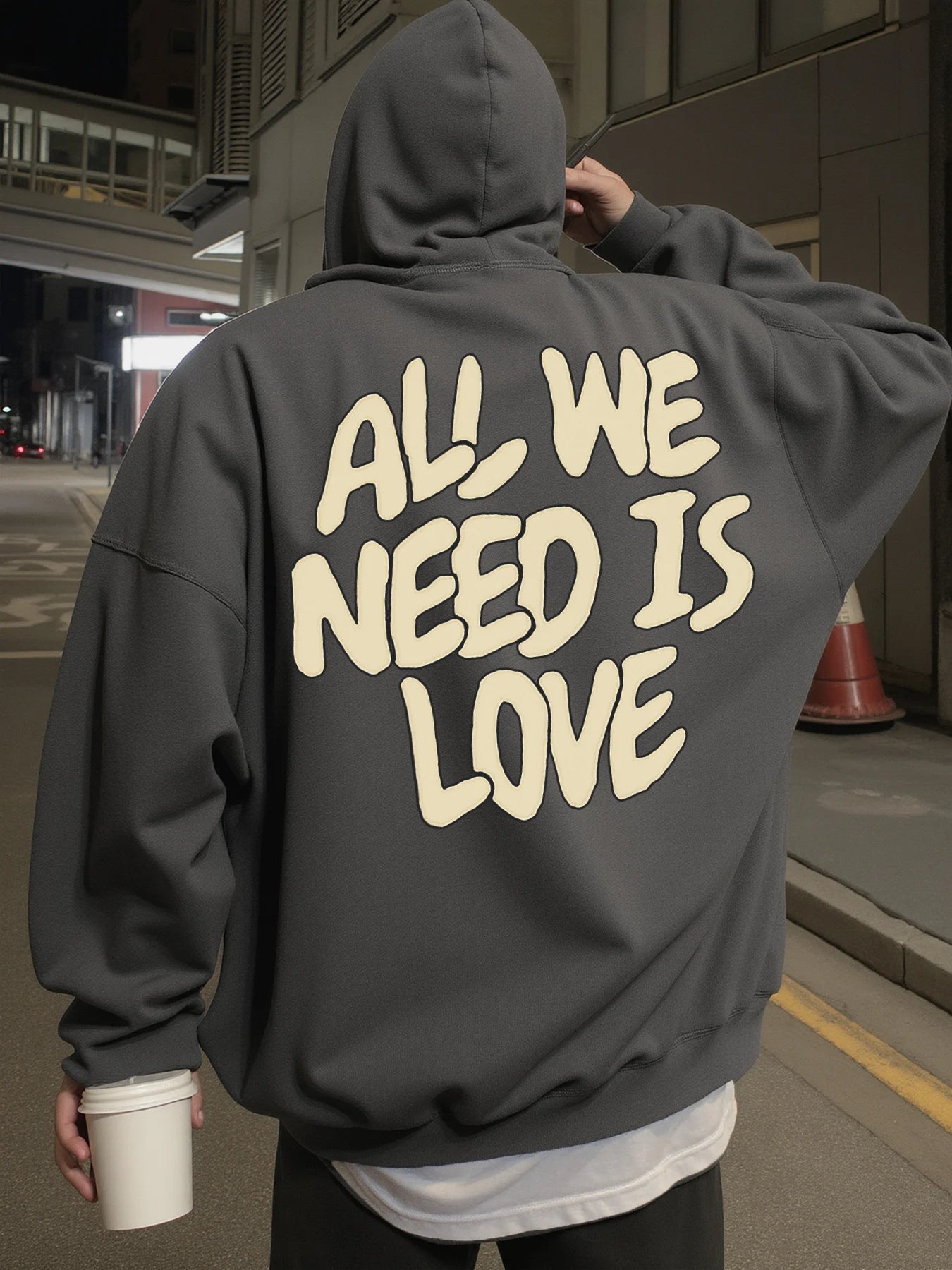 Hoodie for Men Streetwear All We Need is Love Design