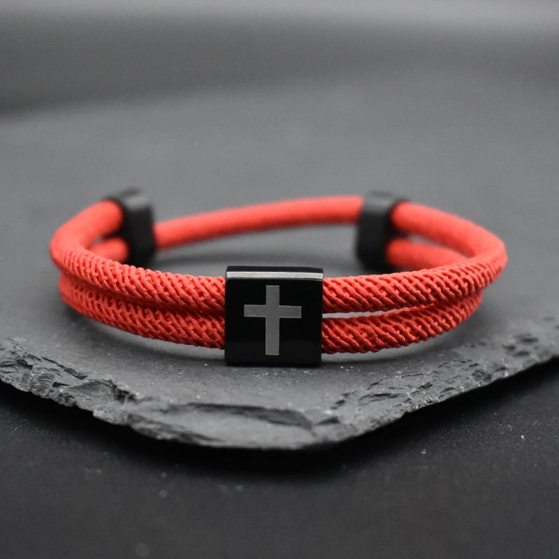 Black Stainless Steels Cross Bracelet