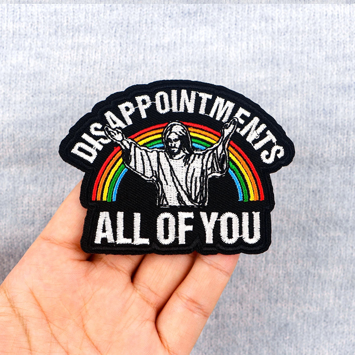 Jesus Funny Sayings Embroidered Patches on Clothes DIY Letters Applique Clothing Thermoadhesive Patches For Clothing Stickers