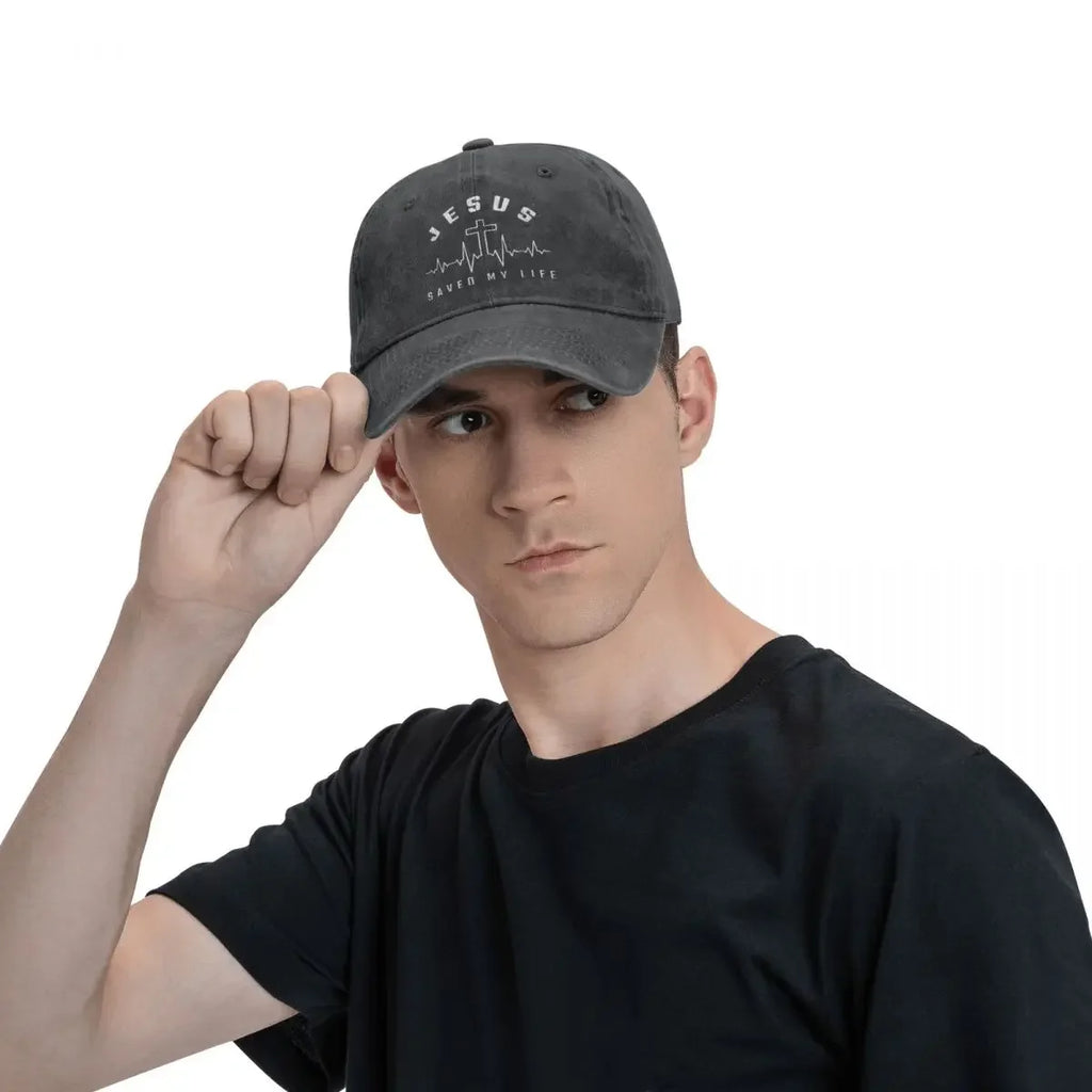 Jesus Christ Saved My Life Adjustable Baseball Cap