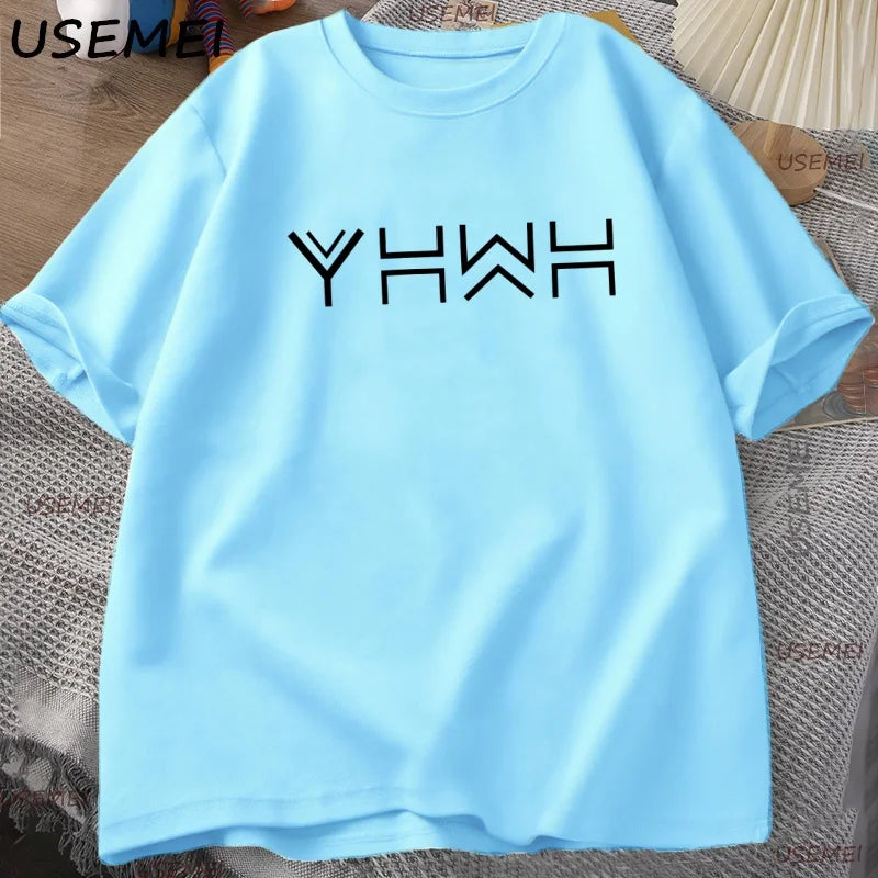Yahweh T Shirt Mens Christian Jesus Religious T-shirt Casual Cotton Short Sleeve Men's Clothes Oversized Man Clothing Tops