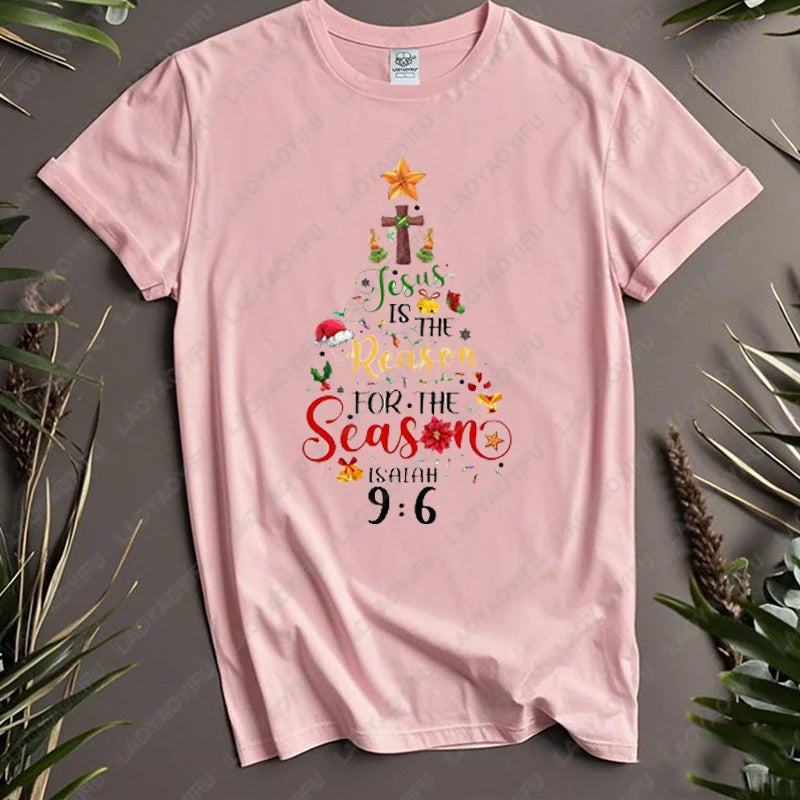 Jesus Is The Reason for The Season Clothing Christian Christmas Faith Men Women Harajuku Funny Tees Cotton Street Fashion Tshirt