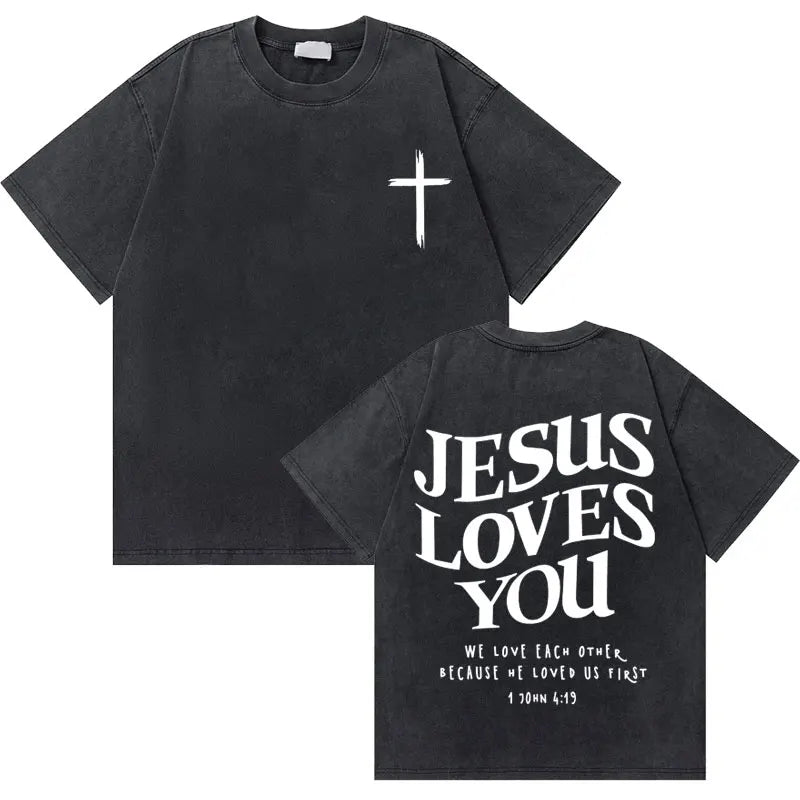 Washed Christian Religious Jesus Forgive Them T-shirt Summer