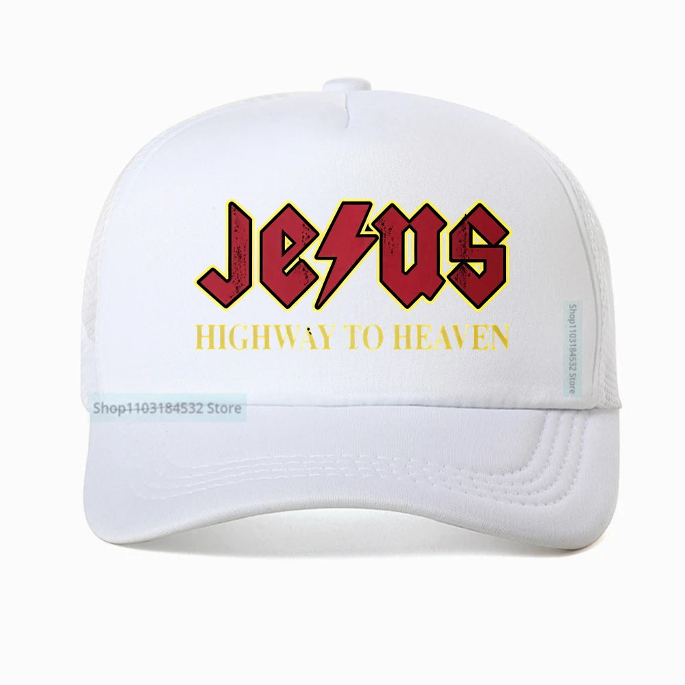 Vintage "Jesus Rocks Highway To Heaven" Mesh Snapback Cap